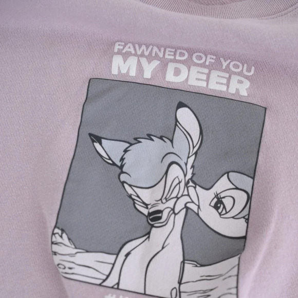 Uniqlo x Disney Purple Fawned of you Deer Bambi Crewneck Sweater XSmall - Picture 12 of 12